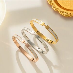 Sleek Gold and Silver H-Clasp Bracelets